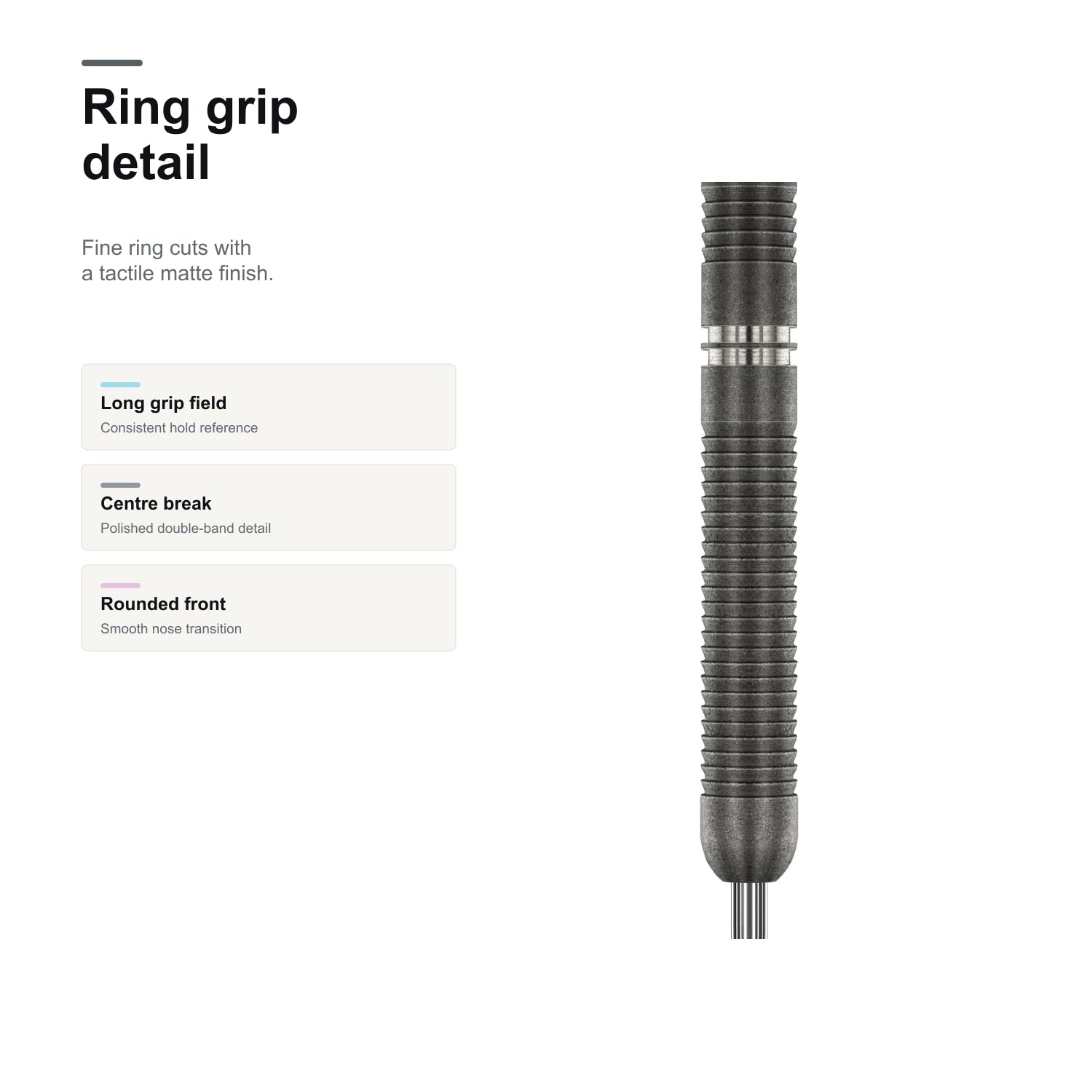 Winmau Callisto 1 90% Darts ring grip detail