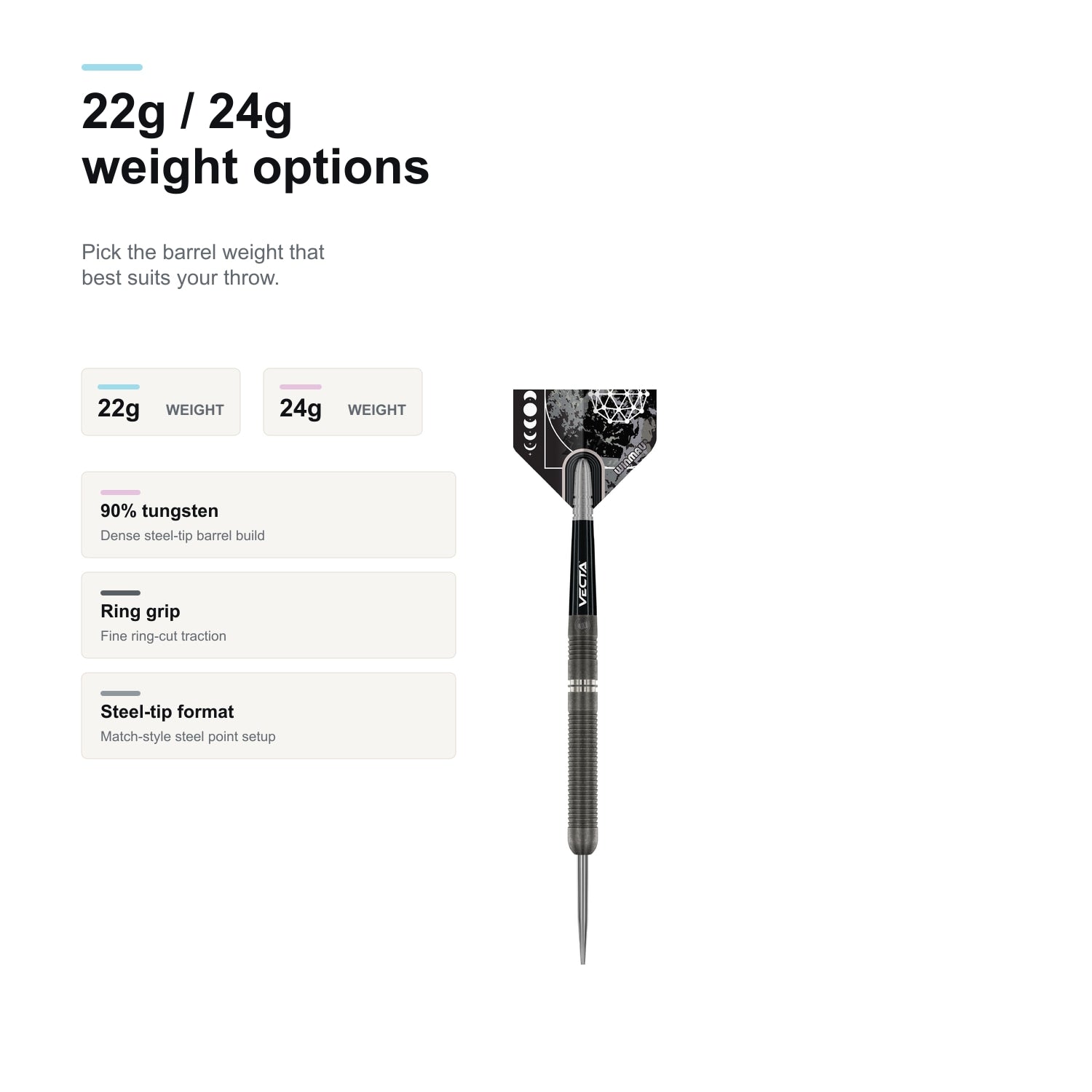 Winmau Callisto 1 90% Darts 22g and 24g weight options