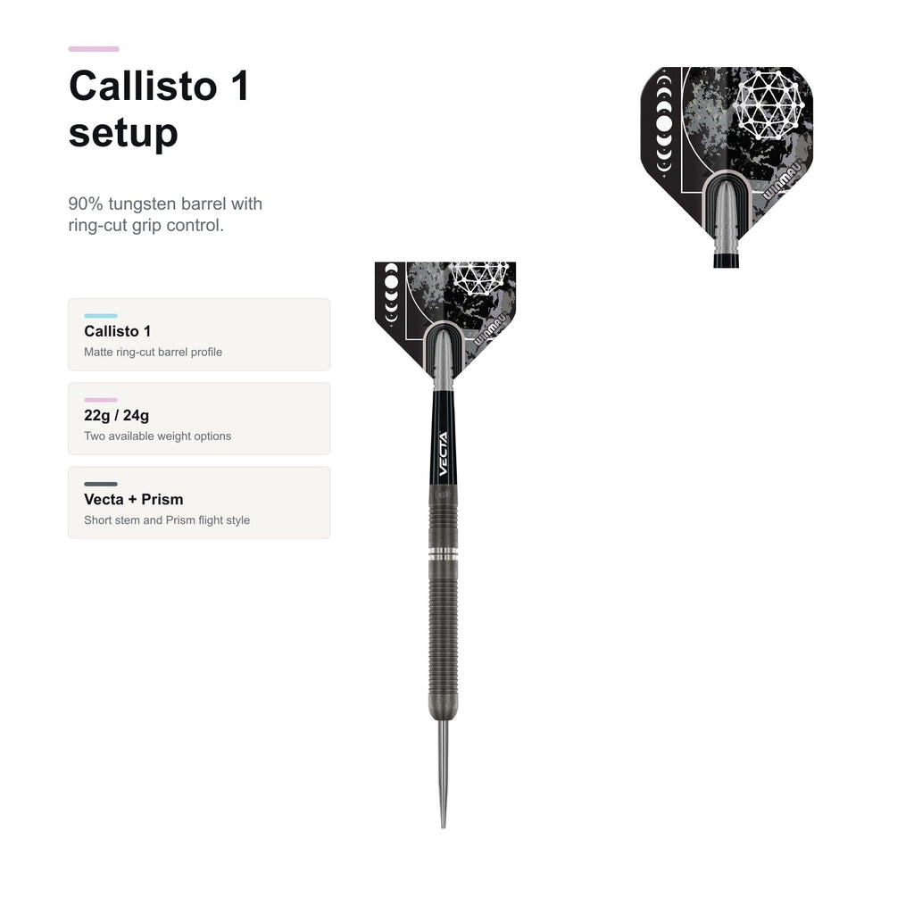 Winmau Callisto 1 90% Darts setup details