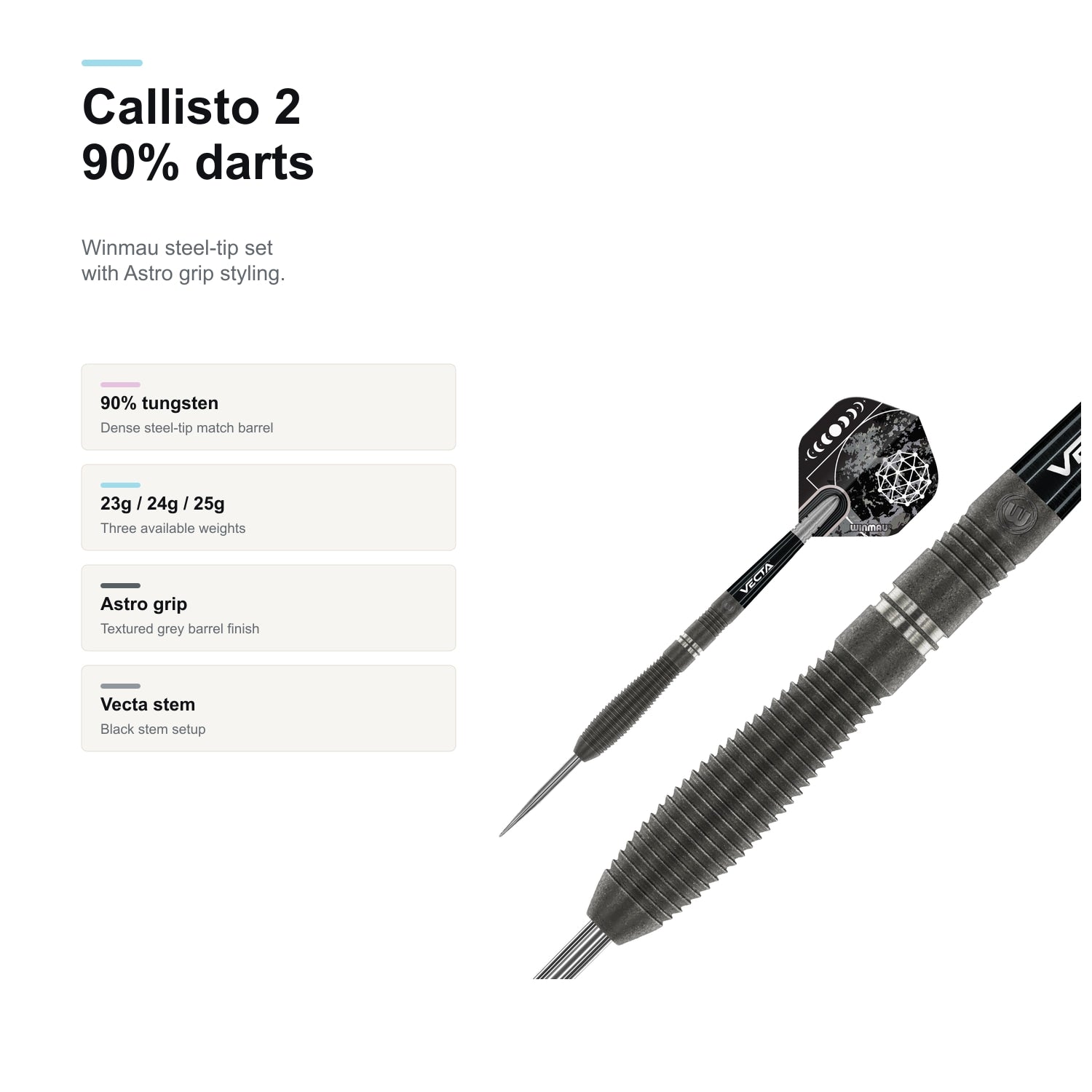 Winmau Callisto 2 90% Darts 90 tungsten profile