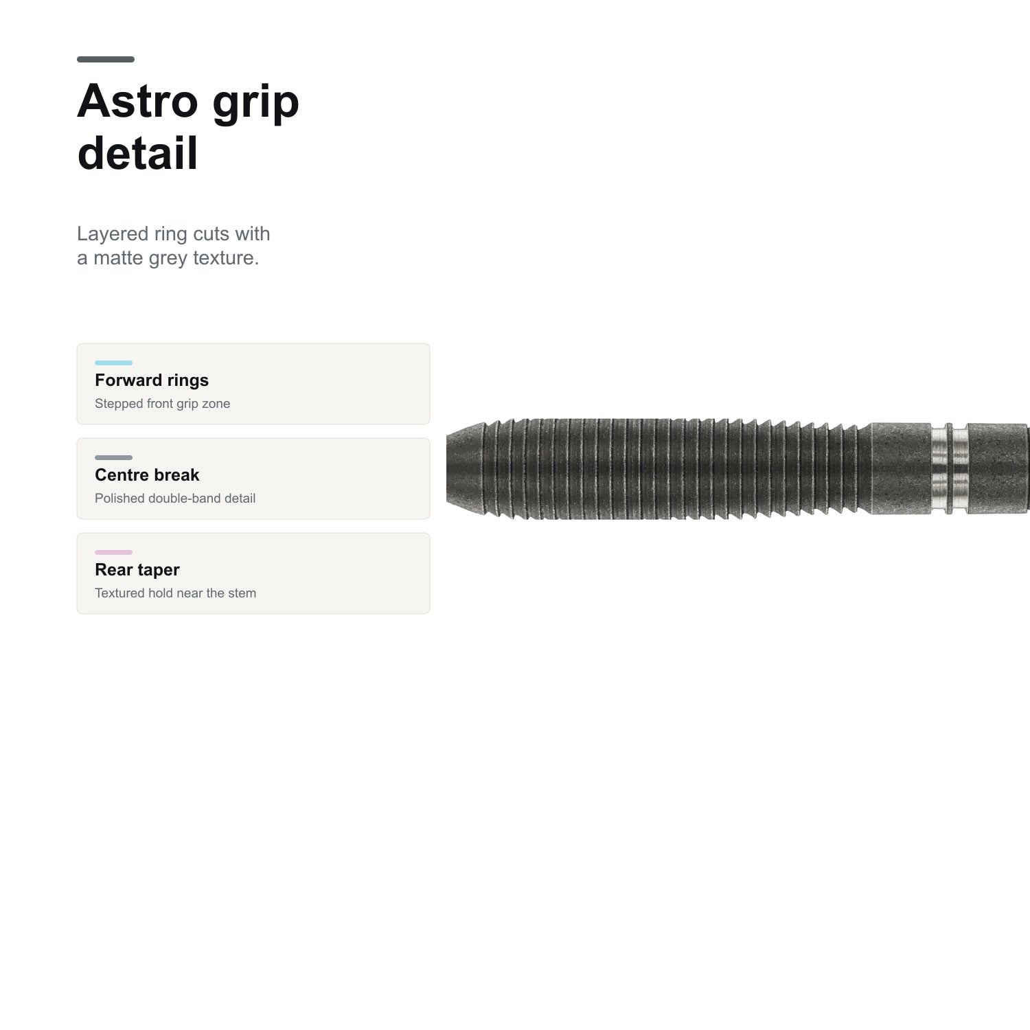 Winmau Callisto 2 90% Darts Astro grip detail