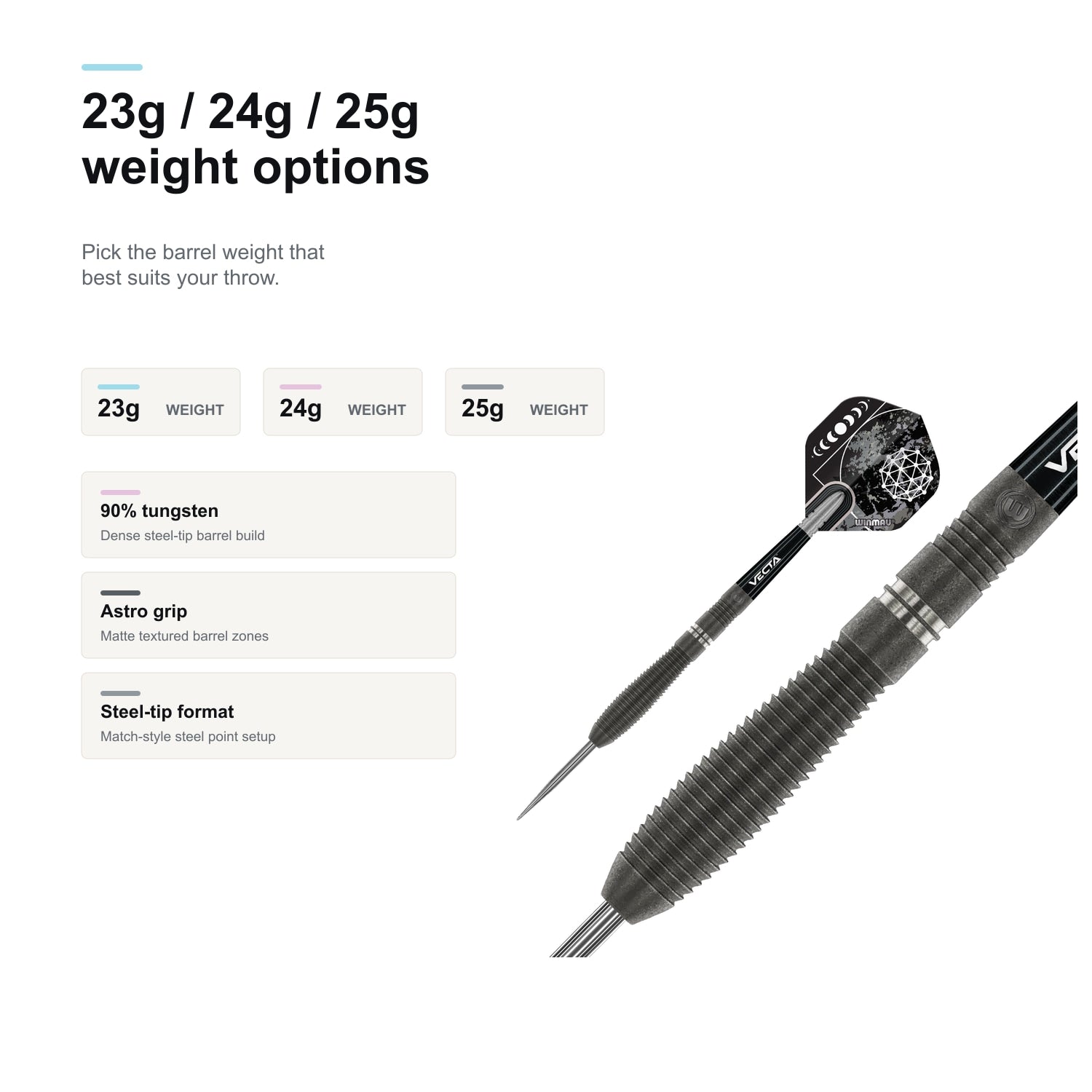 Winmau Callisto 2 90% Darts 23g 24g and 25g weight options
