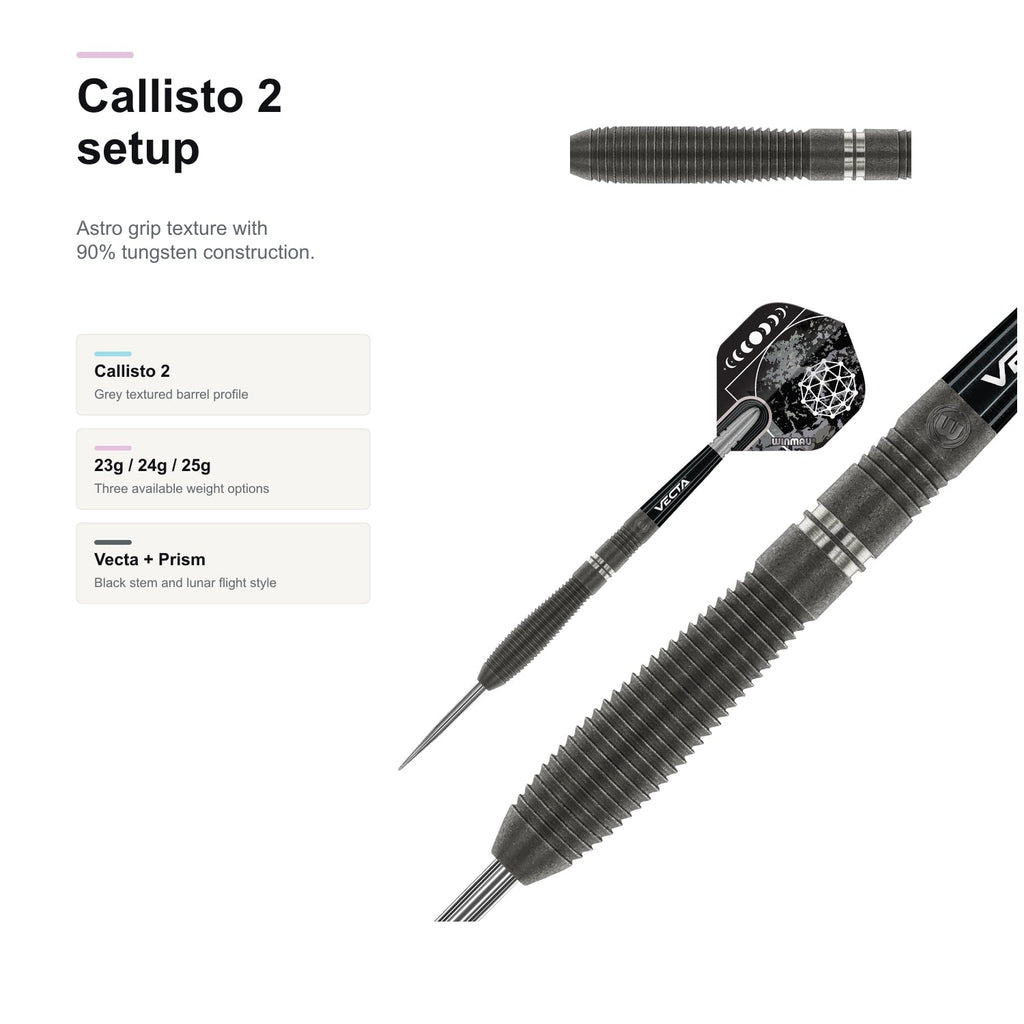 Winmau Callisto 2 90% Darts setup details