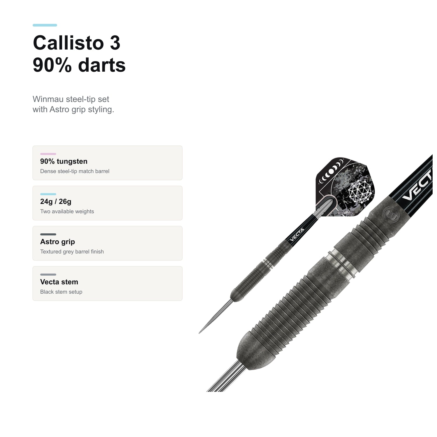 Winmau Callisto 3 90% Darts 90 tungsten profile