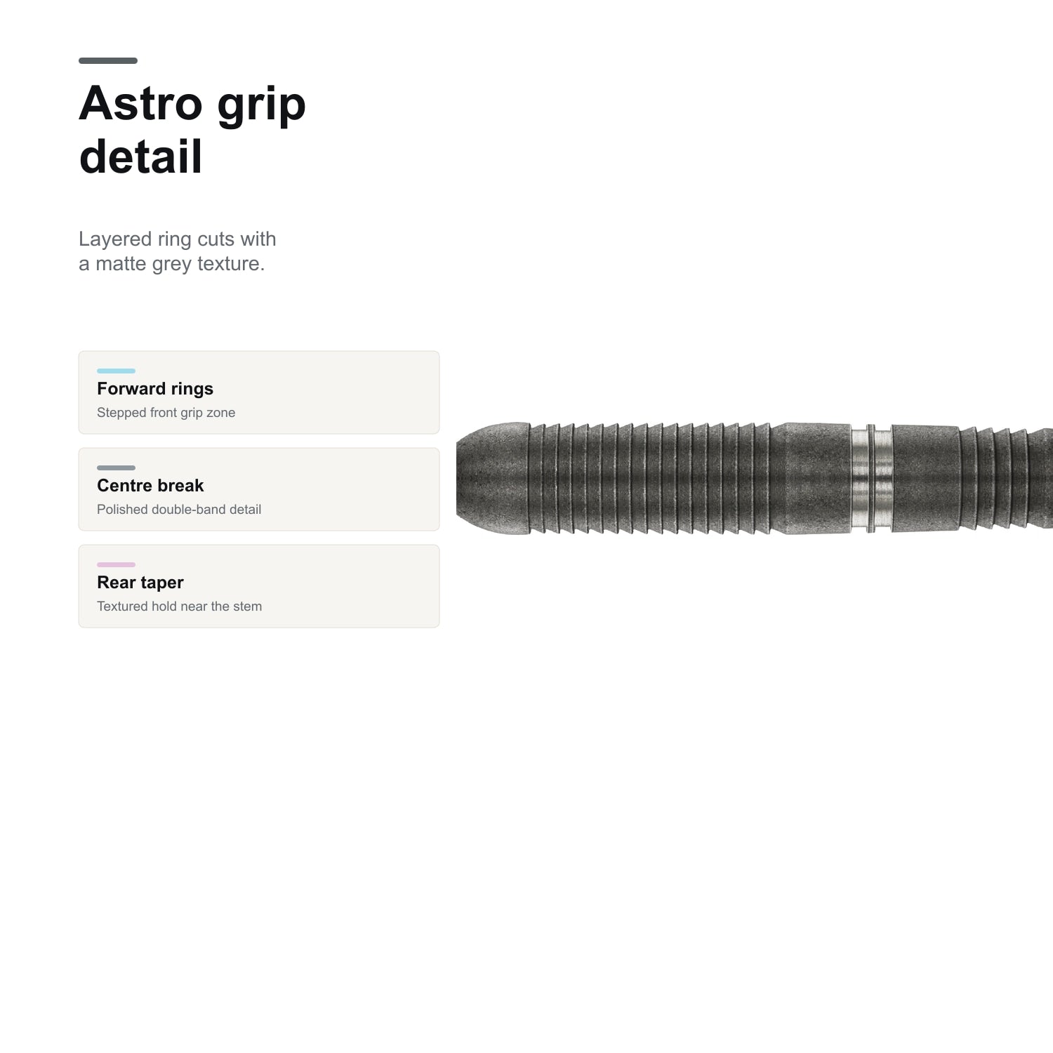 Winmau Callisto 3 90% Darts Astro grip detail