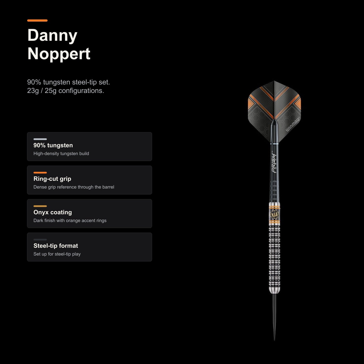 Winmau Danny Noppert 90% Tungsten Steeltip darts product profile