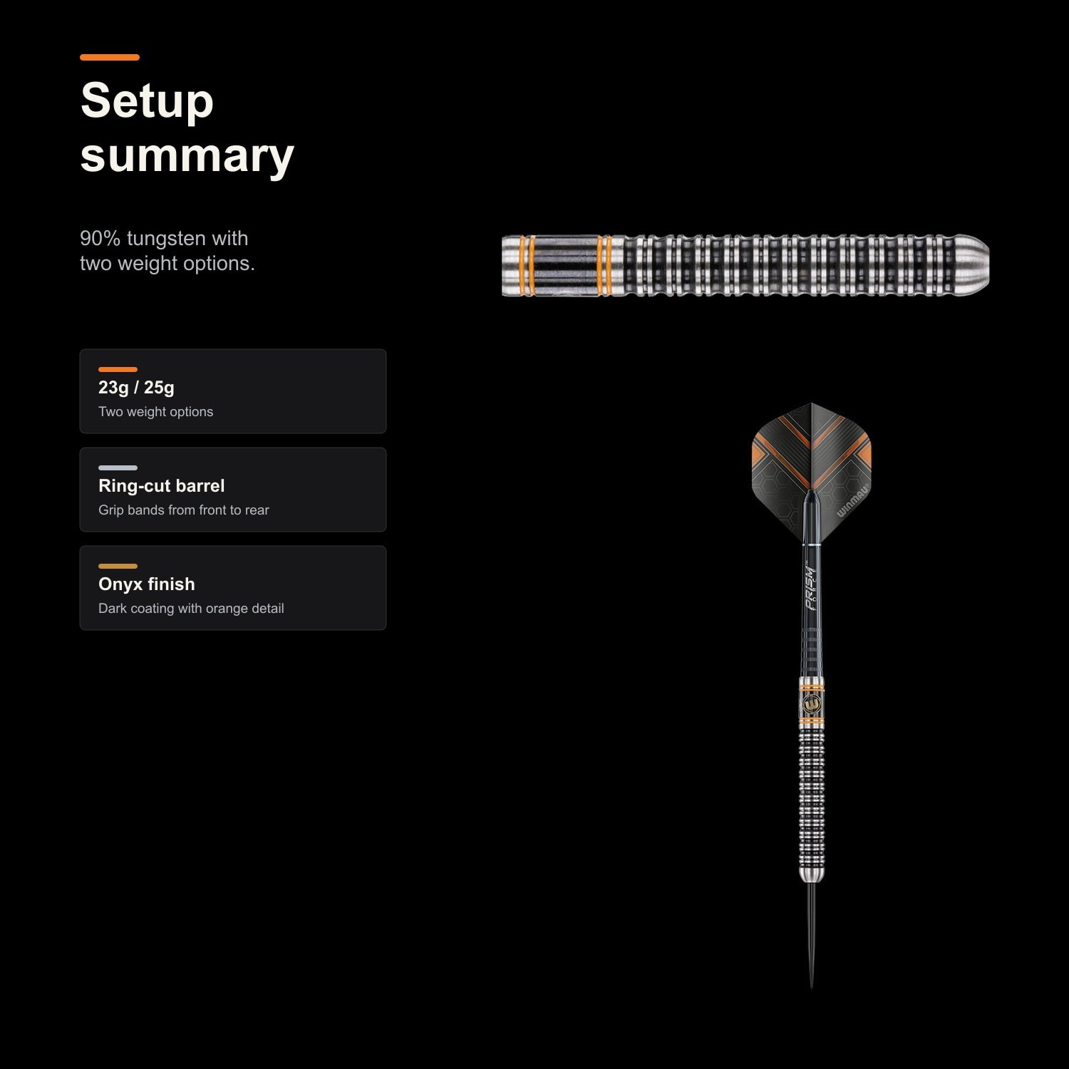Winmau Danny Noppert 90% Tungsten Steeltip darts setup summary