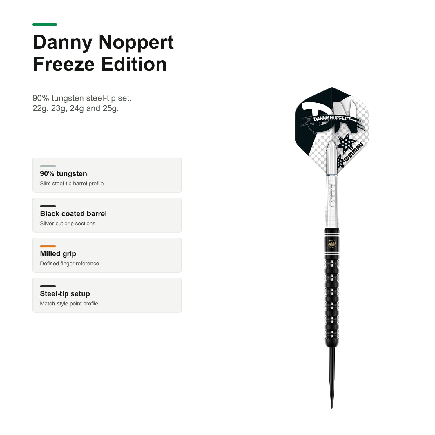 Winmau Danny Noppert Freeze Edition 90% Tungsten darts product profile
