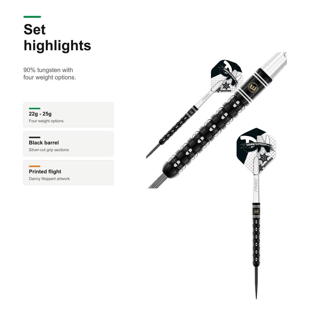Winmau Danny Noppert Freeze Edition 90% Tungsten darts set highlights