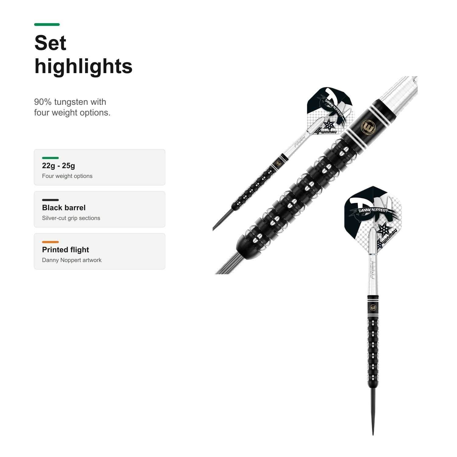 Winmau Danny Noppert Freeze Edition 90% Tungsten darts set highlights