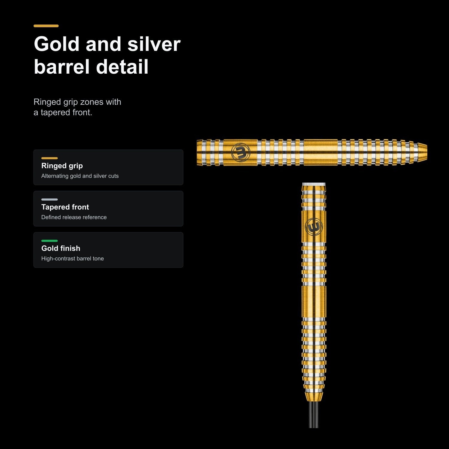 Winmau Daryl Gurney 90% barrel detail
