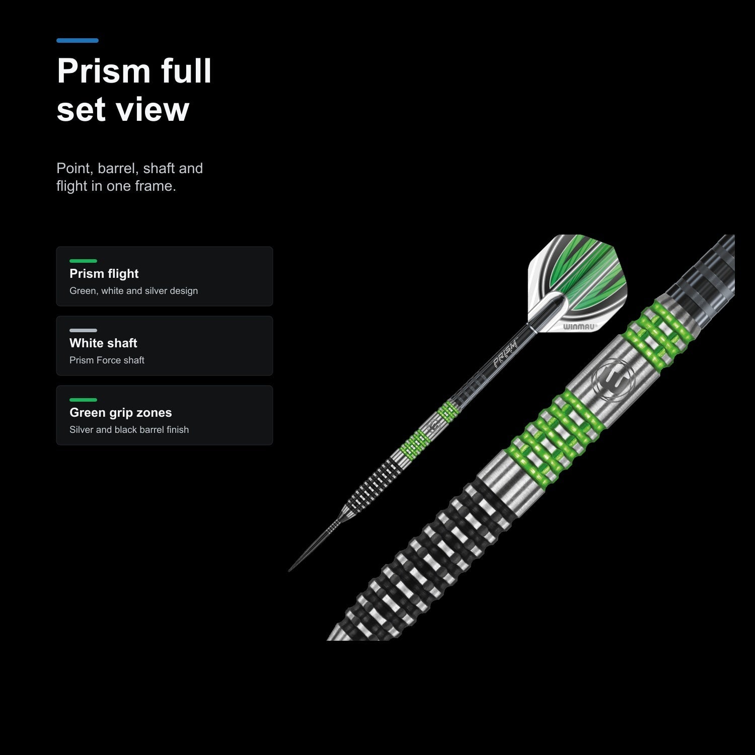 Winmau Daryl Gurney 90% Tungsten alloy darts - full set view