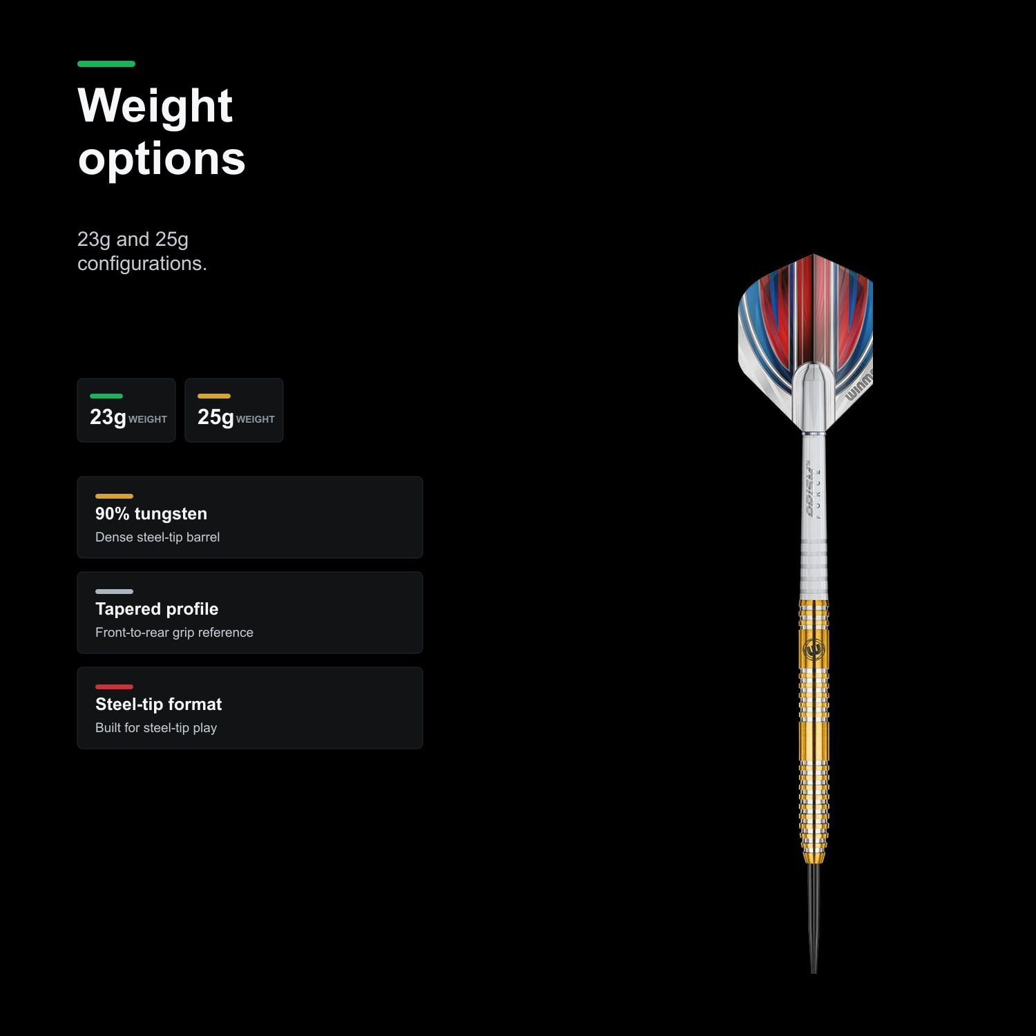 Winmau Daryl Gurney 90% 23g 25g weight options
