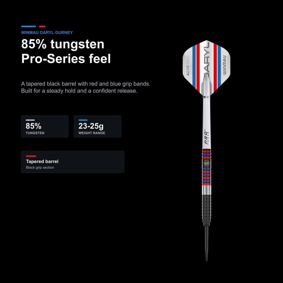Winmau Daryl Gurney Pro-Series 85% tungsten Pro-Series feel image