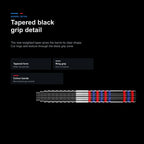 Winmau Daryl Gurney Pro-Series 85% tapered black grip detail image