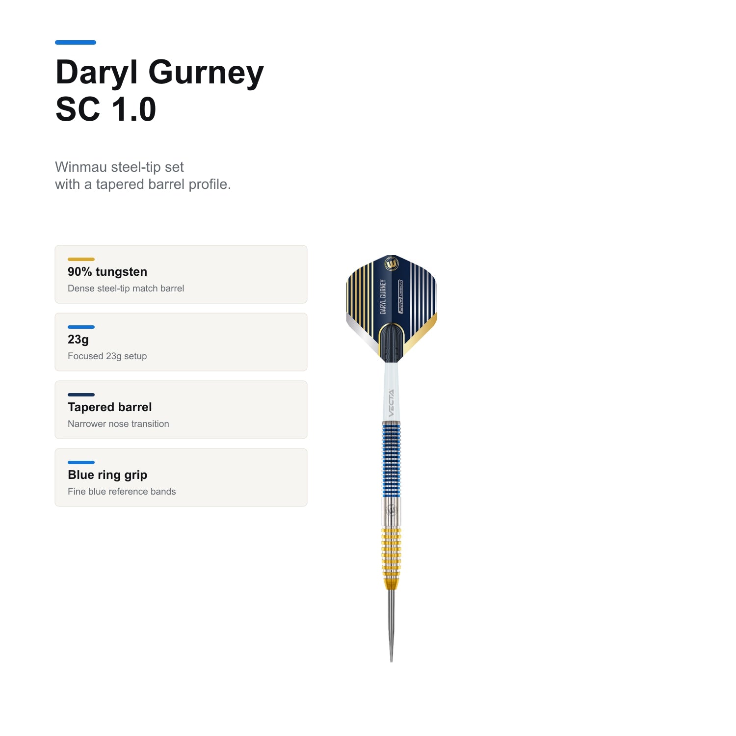 WINMAU Daryl Gurney SC 1.0 Series 90% Darts profile