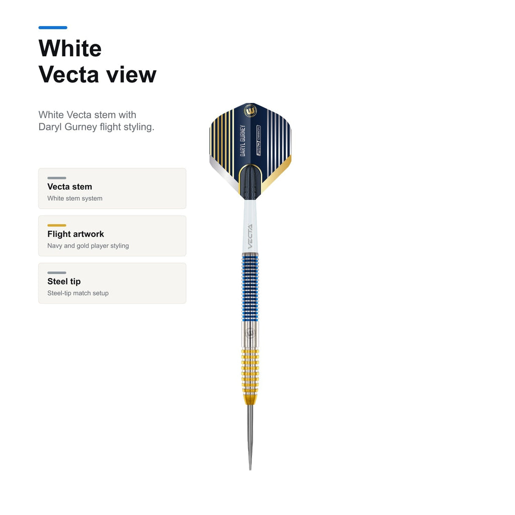 WINMAU Daryl Gurney SC 1.0 Series 90% Darts White Vecta view