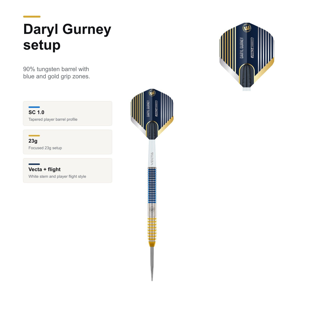 WINMAU Daryl Gurney SC 1.0 Series 90% Darts setup details