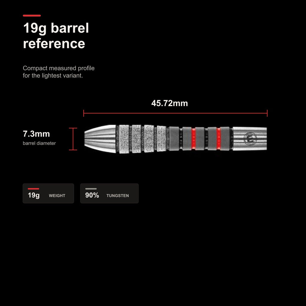 Winmau Dennis Priestley Diamond 3-Zero 90% 19g barrel reference