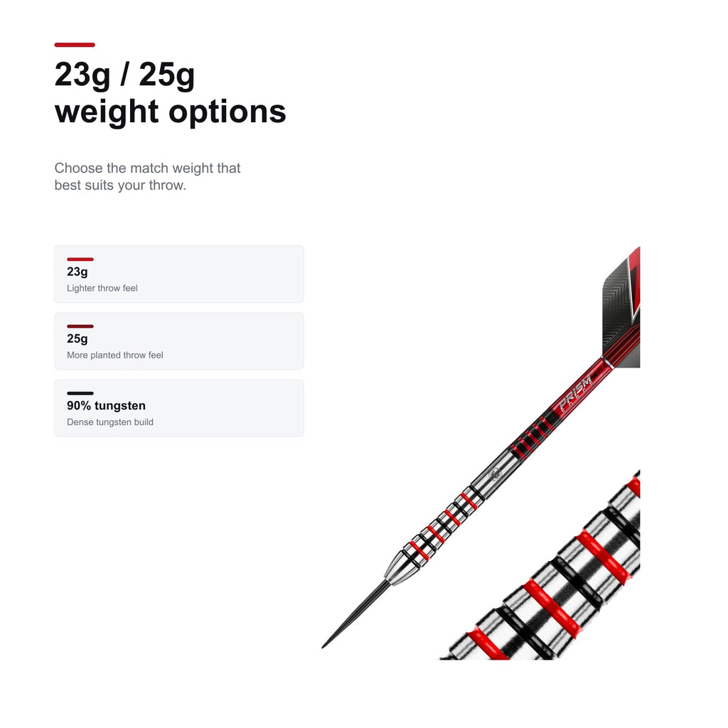 WINMAU Dennis Priestley Signature Series 23g and 25g weight options