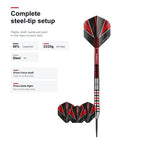 WINMAU Dennis Priestley Signature Series complete steel-tip dart setup