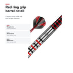 WINMAU Dennis Priestley Signature Series red ring grip barrel detail