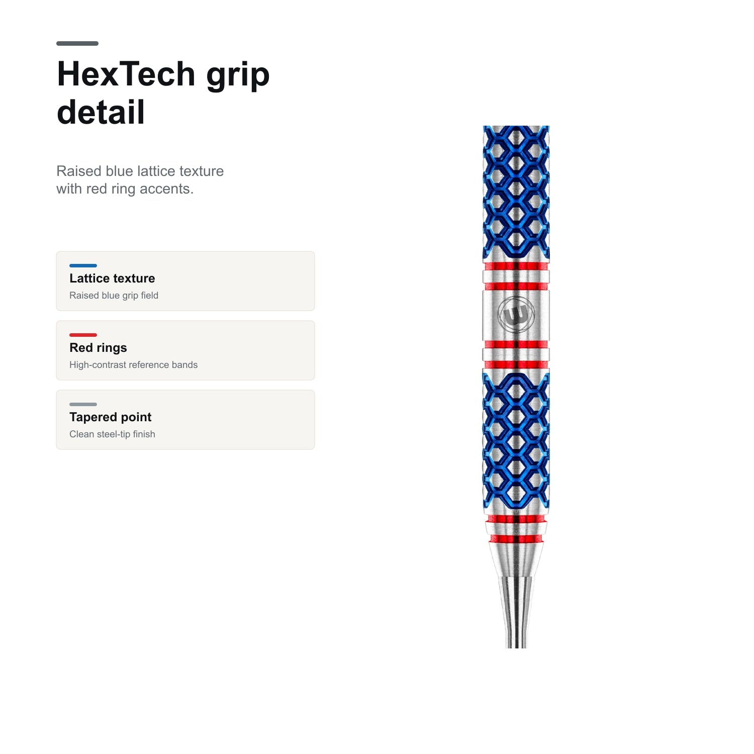 Winmau Epix 90% Darts HexTech grip detail
