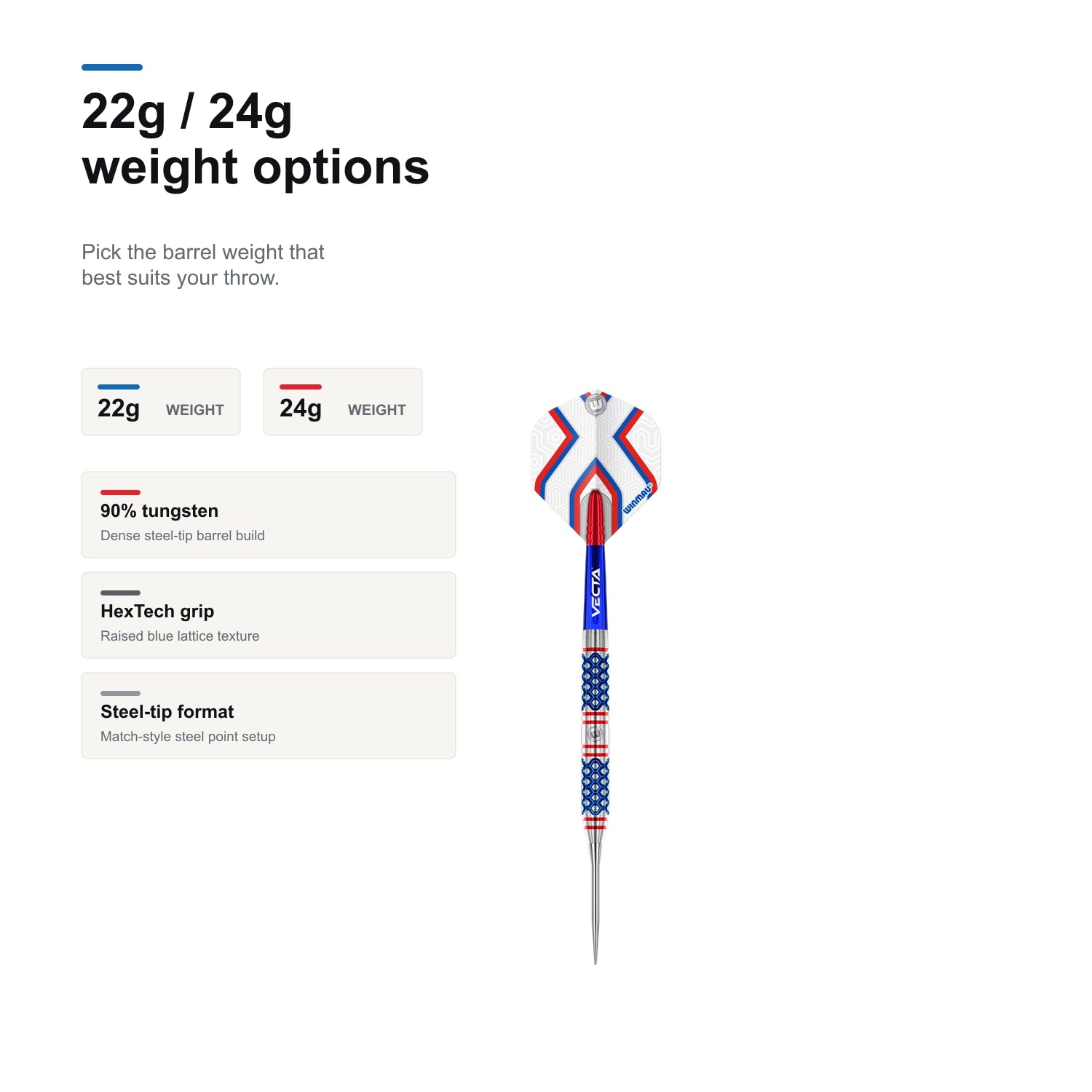 Winmau Epix 90% Darts 22g and 24g weight options