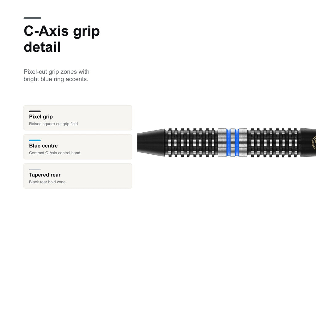 Winmau Galactics 90% Darts C-Axis grip detail