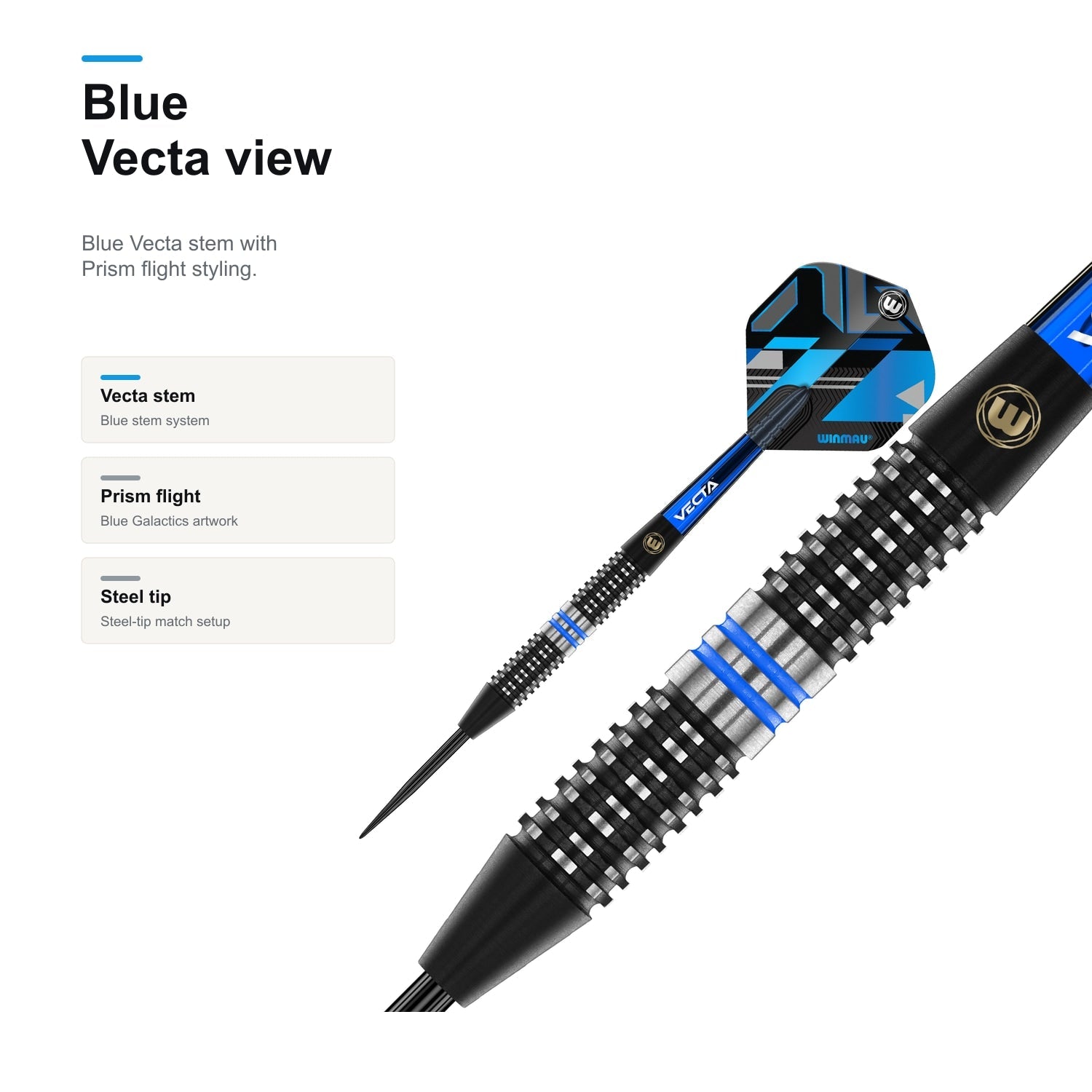 Winmau Galactics 90% Darts Blue Vecta view