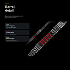 Winmau Joe Cullen 90% Tungsten alloy Steeltip darts barrel detail