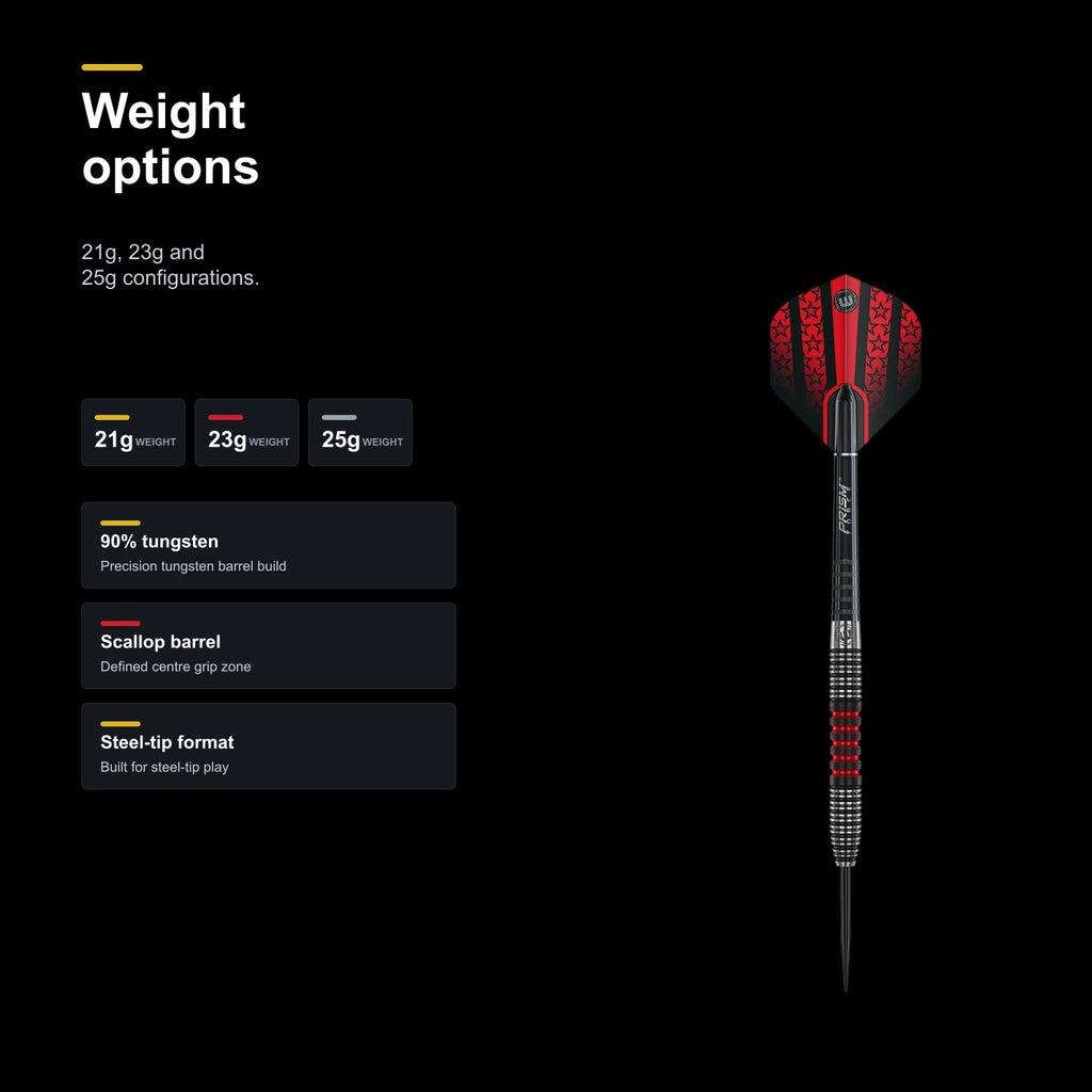 Winmau Joe Cullen 90% Tungsten alloy Steeltip darts weight options