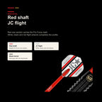 Winmau Joe Cullen Pro-Series 85% red shaft and flight detail
