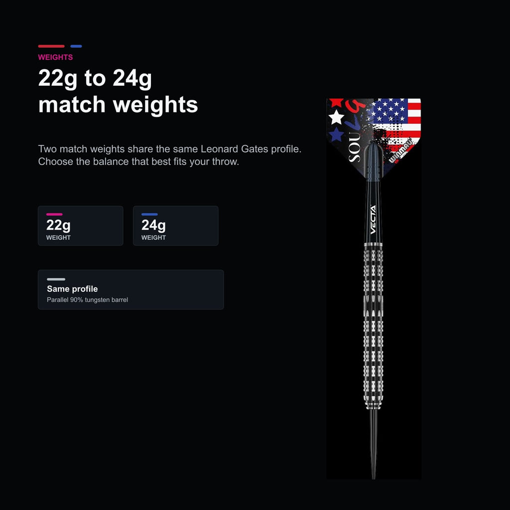 Winmau Leonard Gates 90% 22g 24g match weights