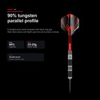 Winmau Mark Webster 90% Darts 90% tungsten parallel profile