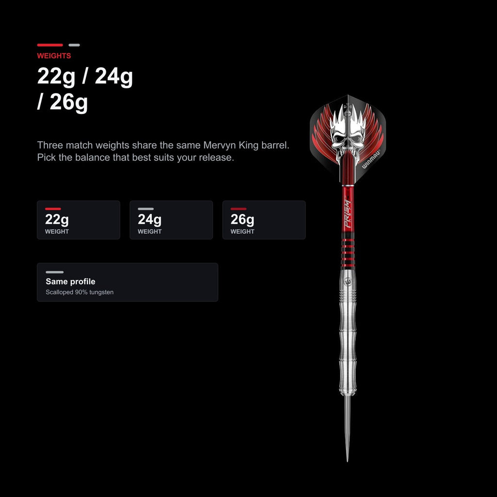 Winmau Mervyn King 90% 22g 24g 26g match weights
