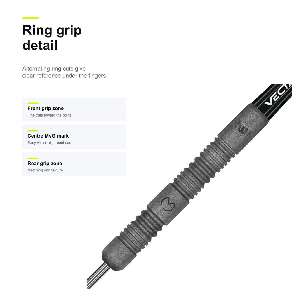 Winmau MvG Exact 90% ring grip detail image