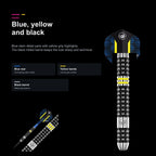 Winmau Paul Nicholson 90% Darts blue yellow black finish