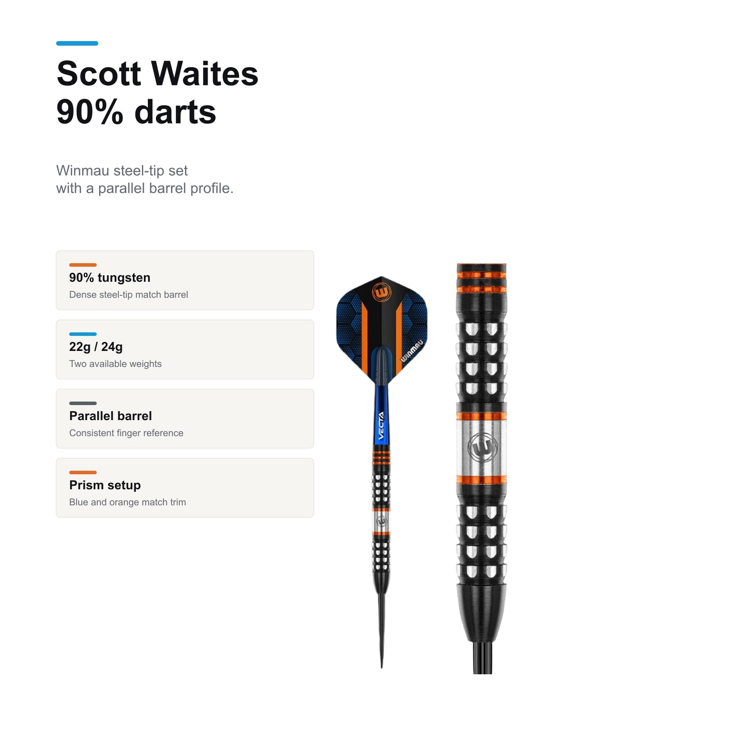 WINMAU Scott Waites 90% Darts 90 tungsten profile