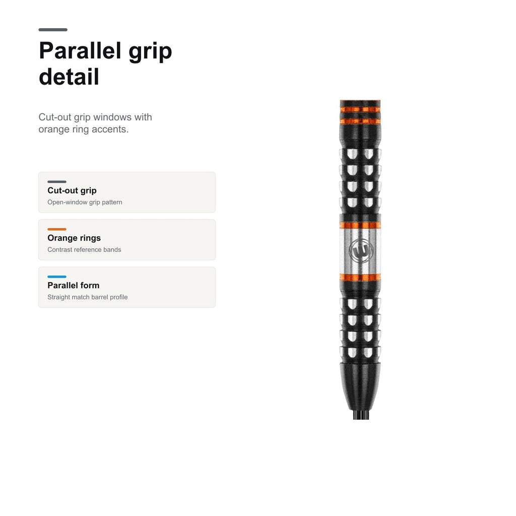 WINMAU Scott Waites 90% Darts parallel grip detail
