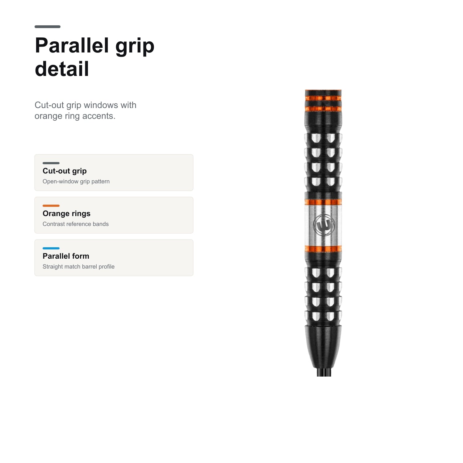 WINMAU Scott Waites 90% Darts parallel grip detail