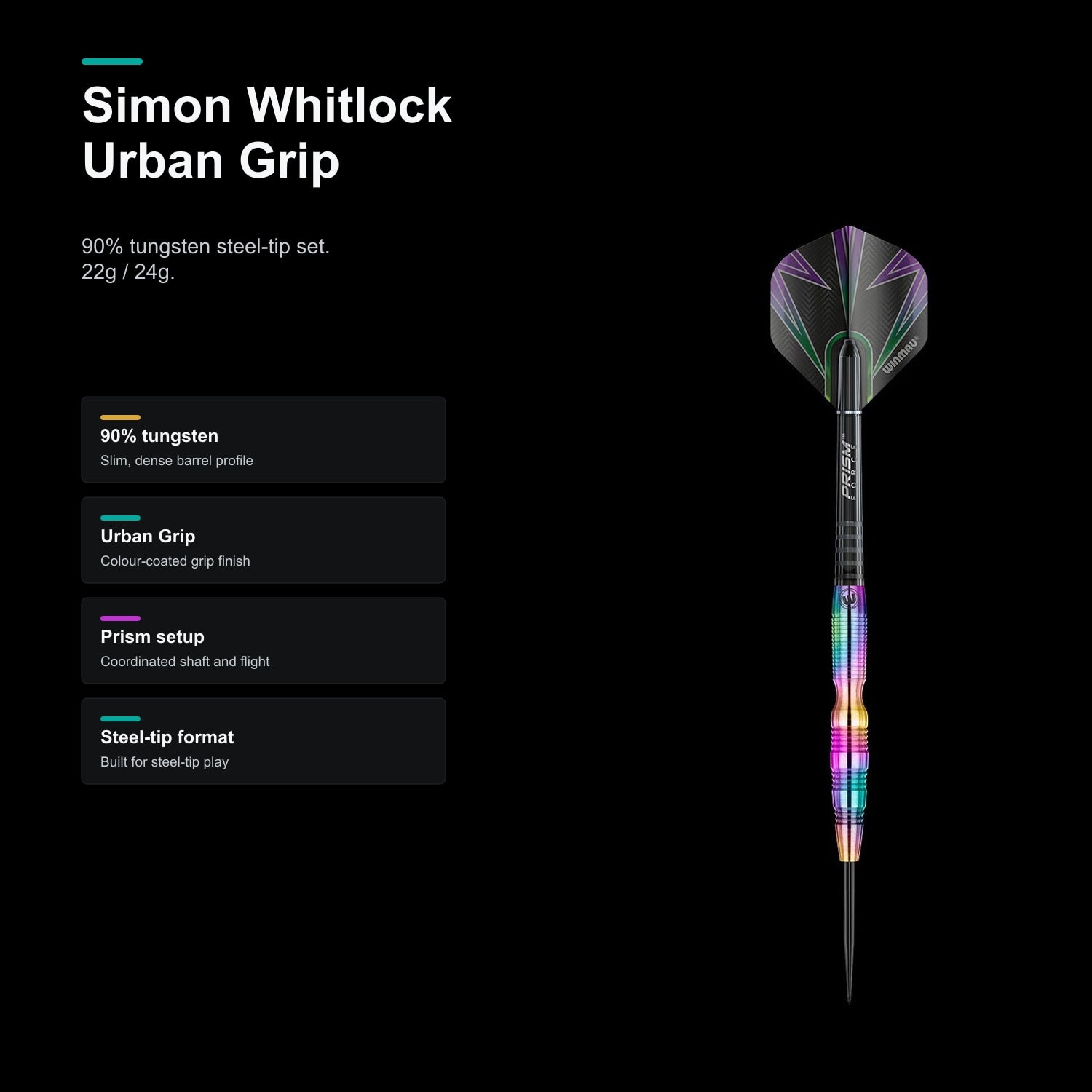 Winmau Simon Whitlock 90% Urban Grip Darts product profile