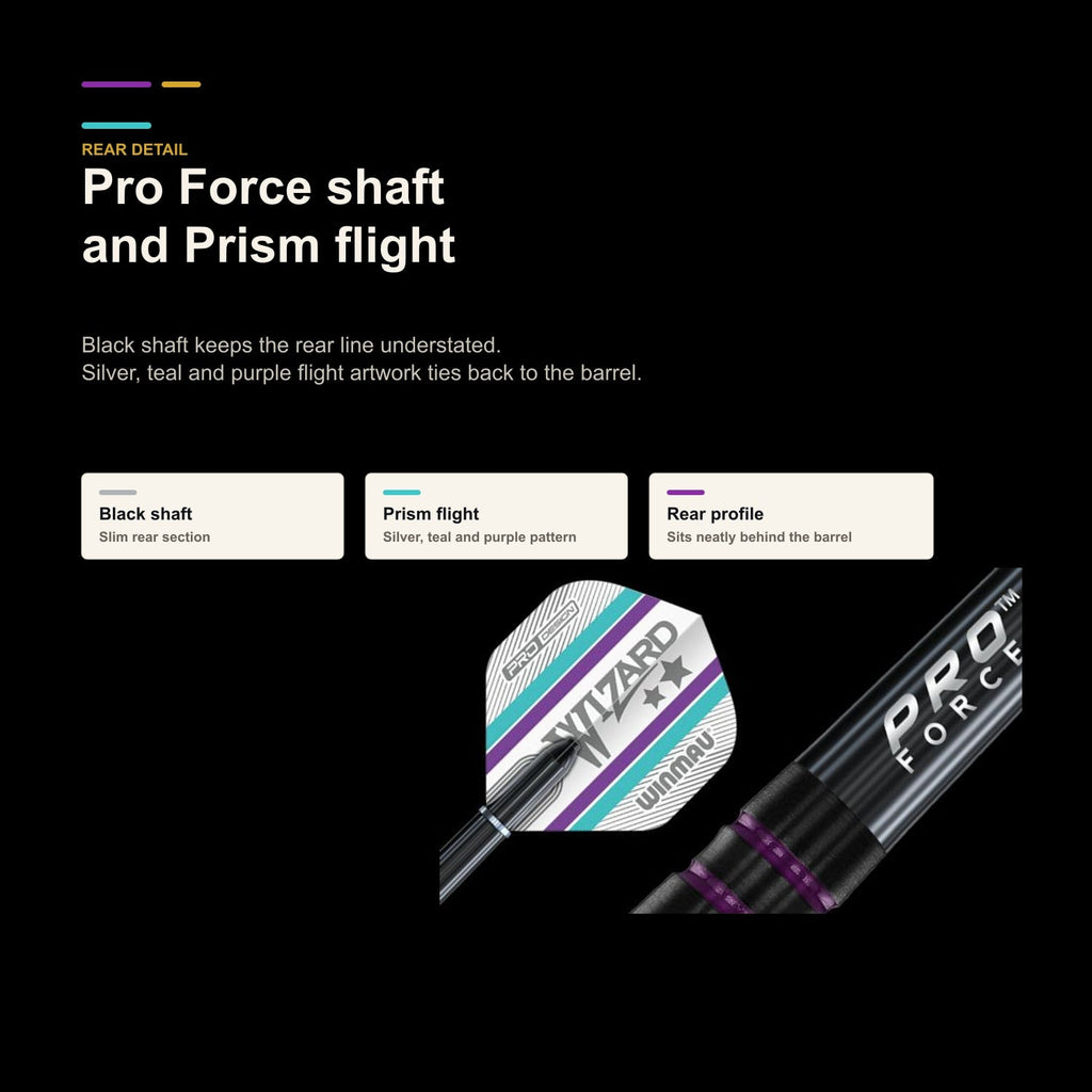Winmau Simon Whitlock Pro Series 85% Pro Force shaft and Prism flight detail