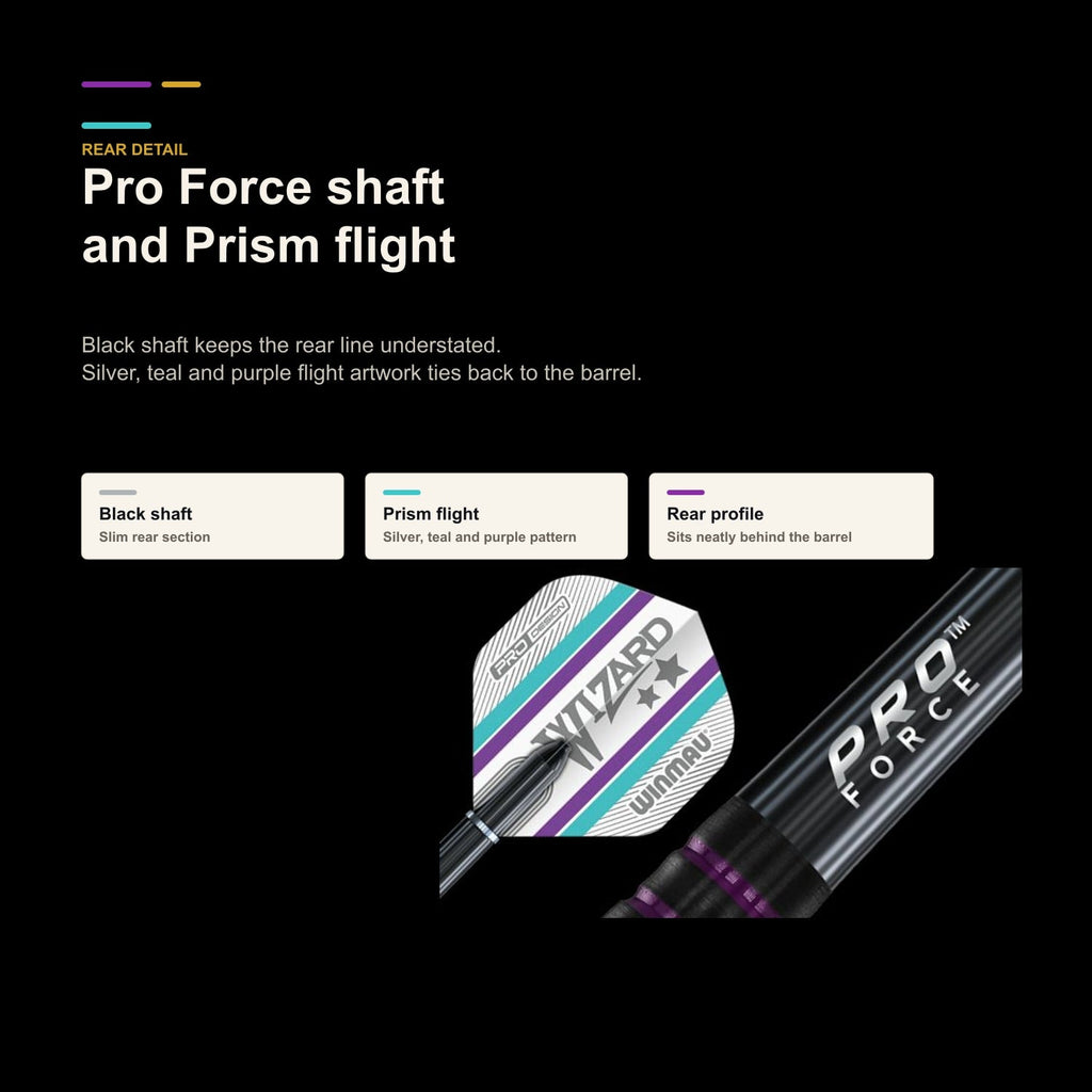 Winmau Simon Whitlock Pro Series 85% Range Softip Pro Force shaft Prism flight