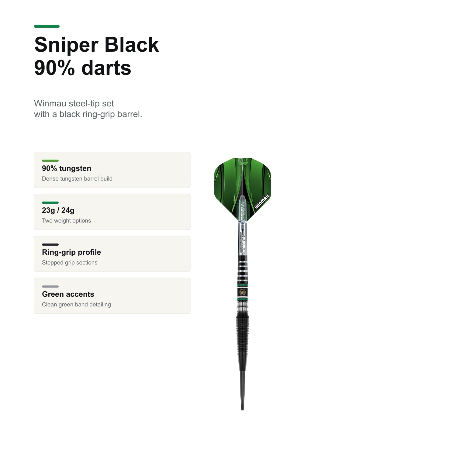 Winmau Sniper Black 90% darts product profile