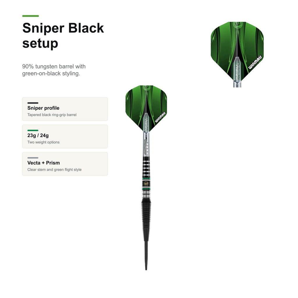 Winmau Sniper Black 90% darts setup summary