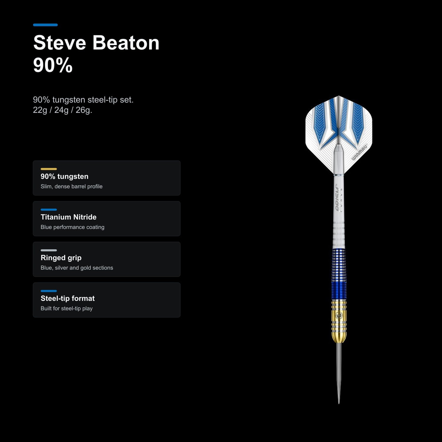 Winmau Steve Beaton 90% Darts product profile