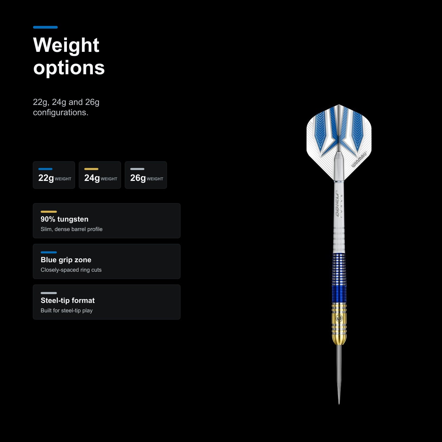 Winmau Steve Beaton 90% Darts weight options