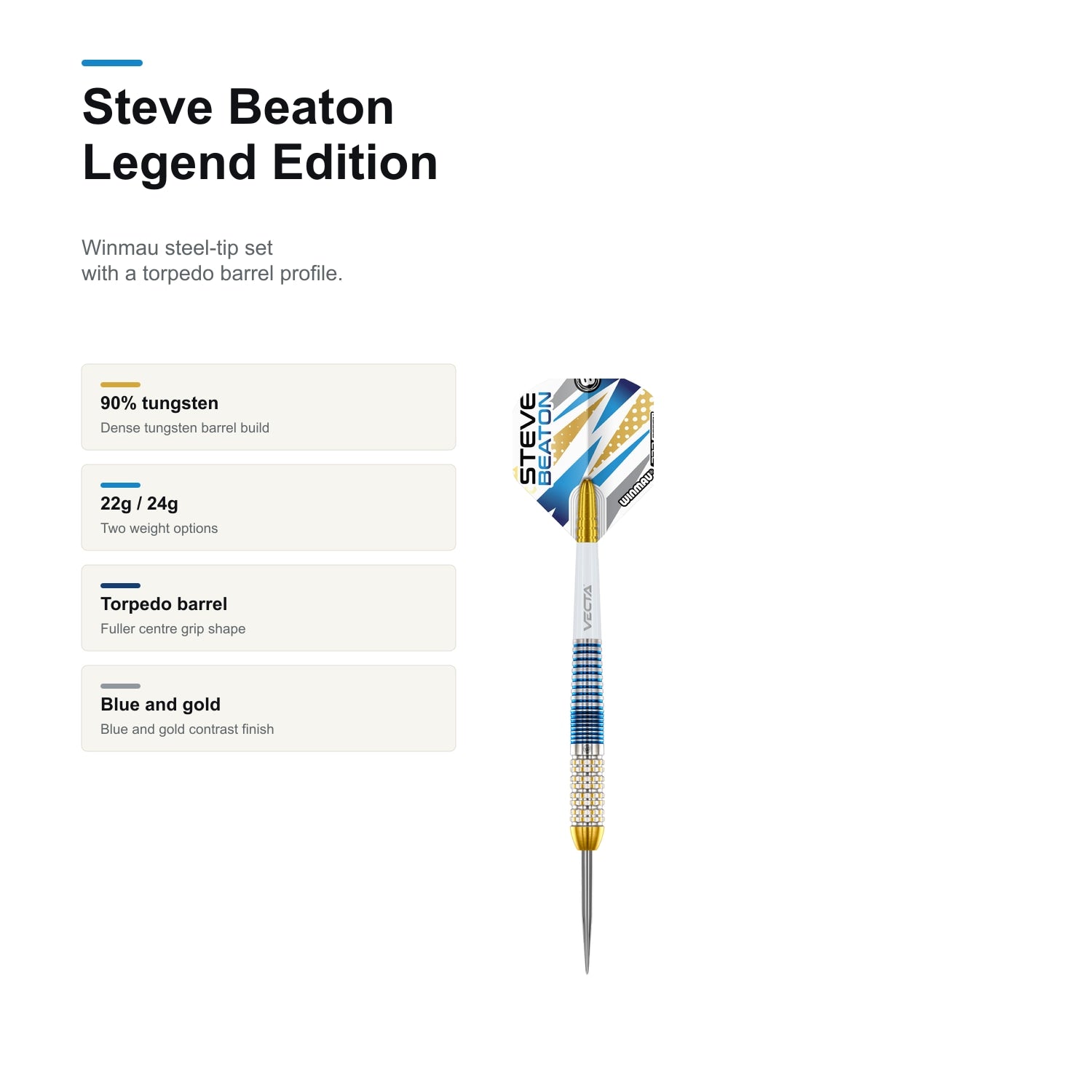 WINMAU Steve Beaton Legend Edition 90% darts product profile