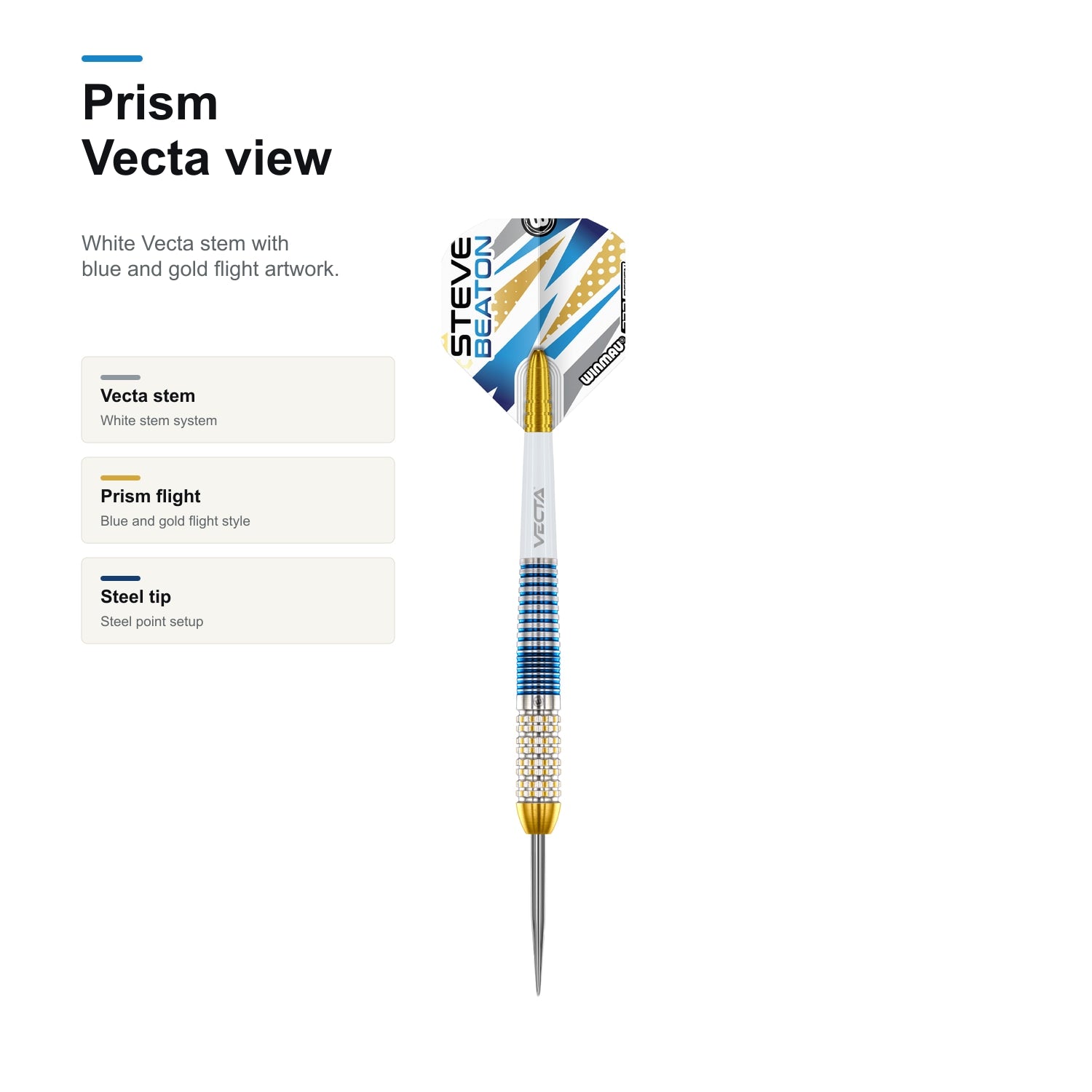 WINMAU Steve Beaton Legend Edition 90% darts Prism Vecta view